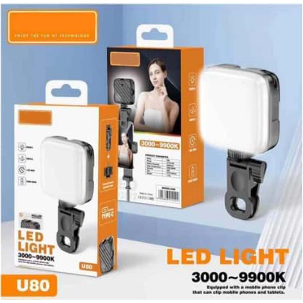 U80 LED RGB Phone Light - Mini Portable Fill Light with 16 Million Colors for Photography & Video Recording Image