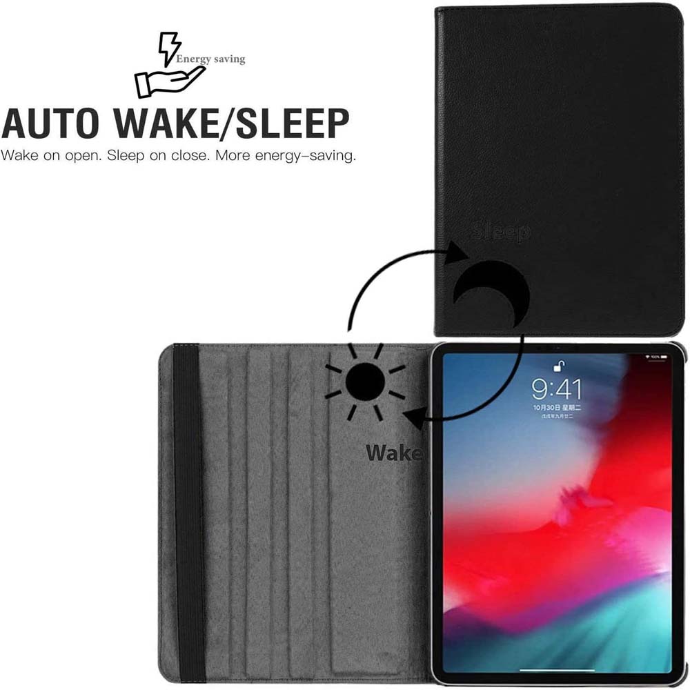 iPad Pro 13" M4 360° Rotating Case - Premium Leather Cover w/Auto Sleep/Wake & Multi-Angle Stand (2024) (Multi Colour) Image