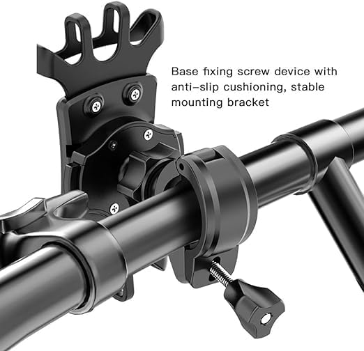 C66 Bike Bicycle Motorcycle Mobile Phone Holder Mount | Universal 360° Adjustable Rotation | Compatible with iPhone 12 Series, Samsung Galaxy S21/20, Note, Huawei, and More Image