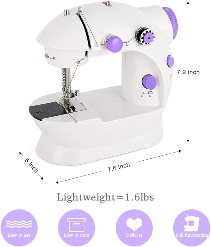 Beginner-Friendly Mini Electric Sewing Machine – Portable, Dual-Speed Crafting and Mending Image