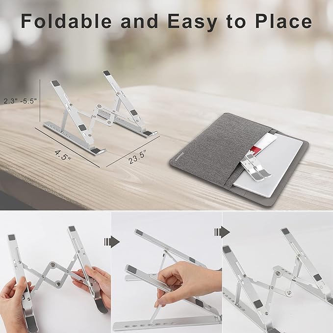 Creative Folding Laptop Stand – Adjustable, Portable Storage Bracket for Enhanced Ergonomics Image