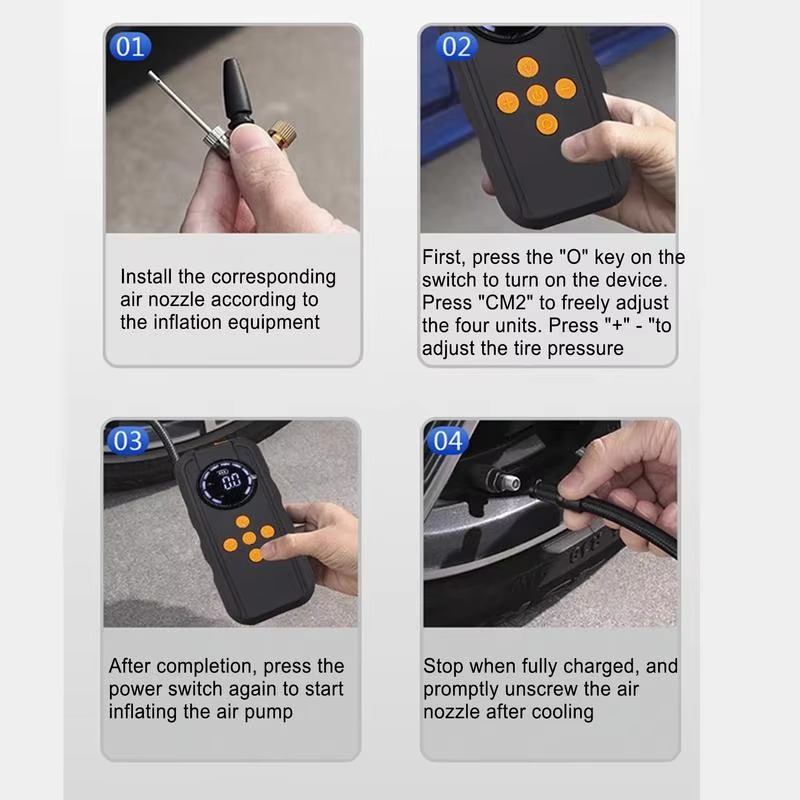 Portable 12V 150PSI Wireless Car Air Compressor with LED Display Image