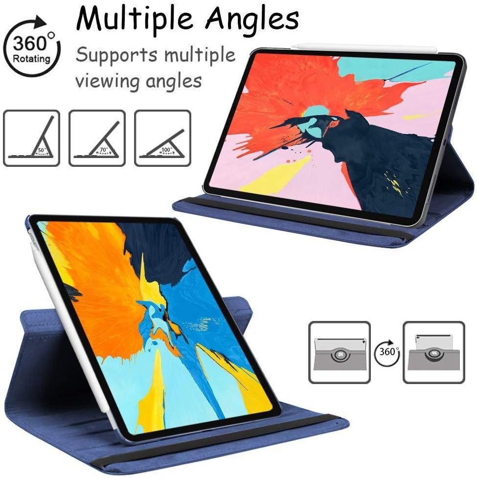 iPad Pro 12.9" Case (2015-2017) - 360° Rotating Wallet Folio with Auto Wake/Sleep & Shockproof Protection (Multi Colour) Image