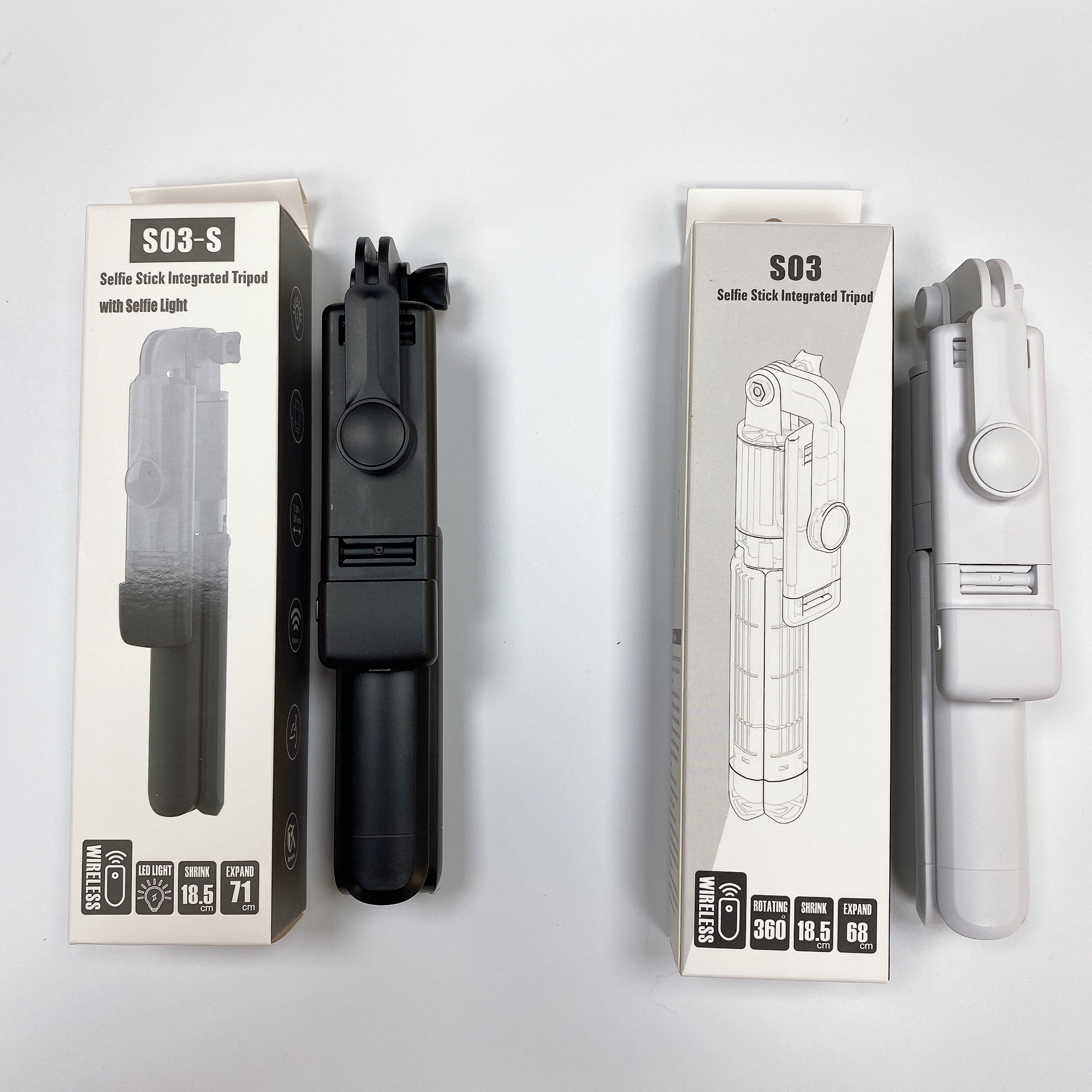 Selfie Stick Tripod with Wireless Remote & 360° Rotation, Mini Extendable Selfie Stick Stand Holder with LED Fill Light, Perfect Compitable for iPhone & Android Smartphones, Compact & Portable for Travel, Vlogging, and Live Streaming Image