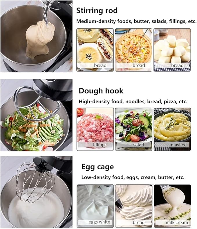 Electric Stand Mixer | Multifunctional Planetary Blender & Food Processor | Perfect Kitchen Appliance and Gift for Housewives (Color: Black) Image