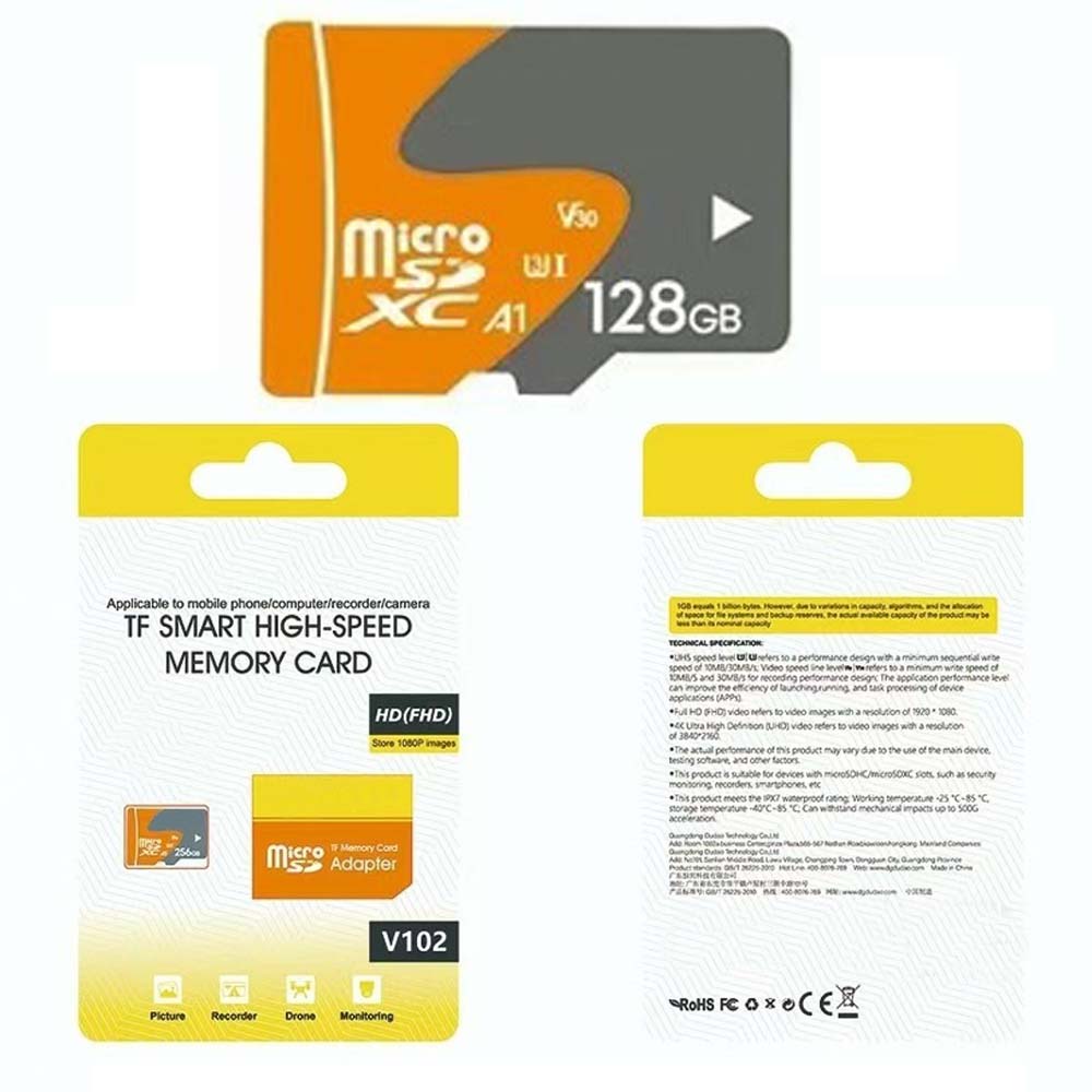 V102 128GB MicroSD Memory Card - Class 10 UHS-I High-Speed TF Storage for 4K Video, Gaming & Photography Image
