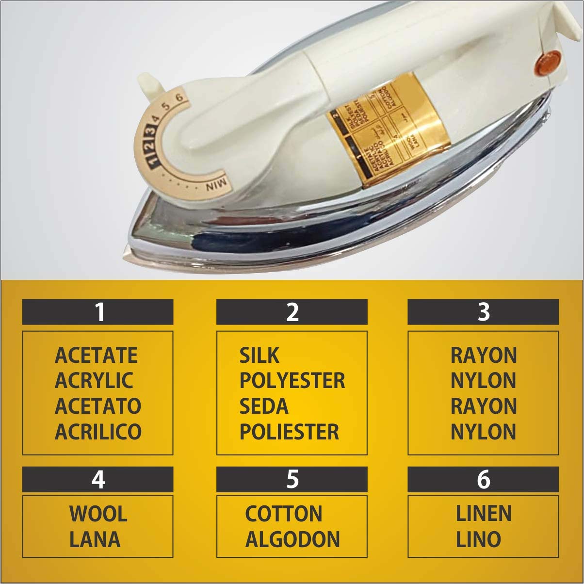 MHI-30 Automatic Dry Iron - 1000W with Stainless Steel Soleplate, Auto Shut-Off & Anti-Drip Image