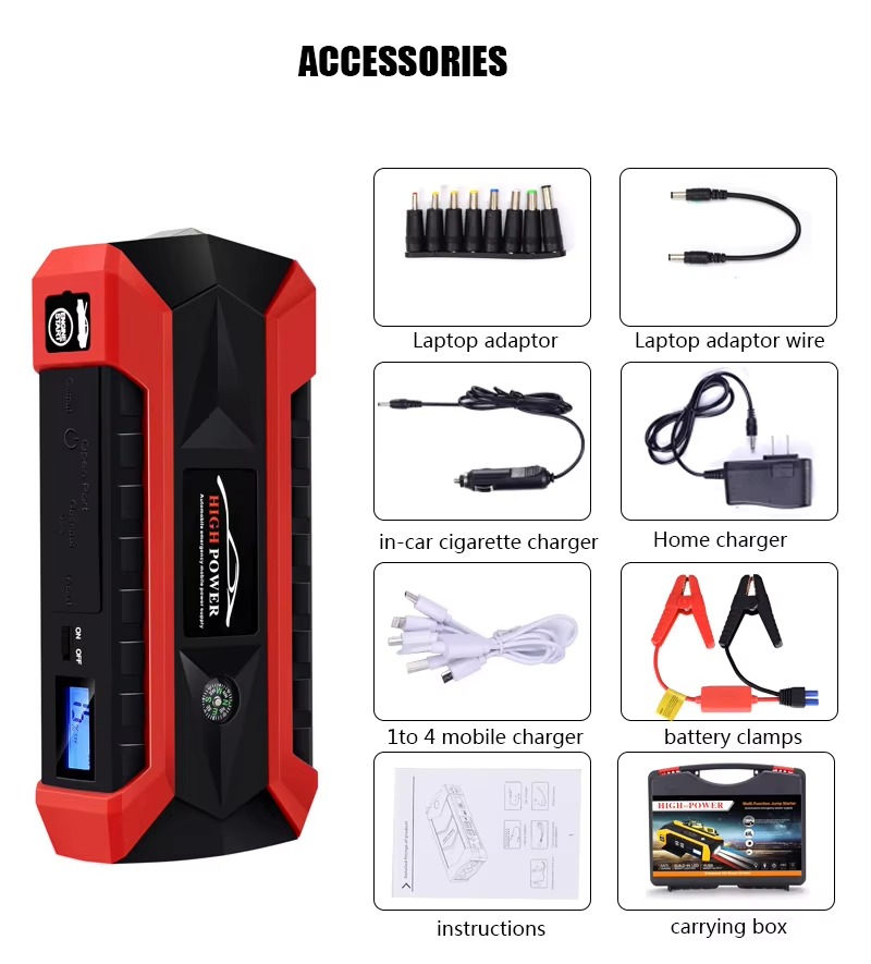 High Power 20000mAh Multi-Function Portable Car Engine Start Power Bank Image