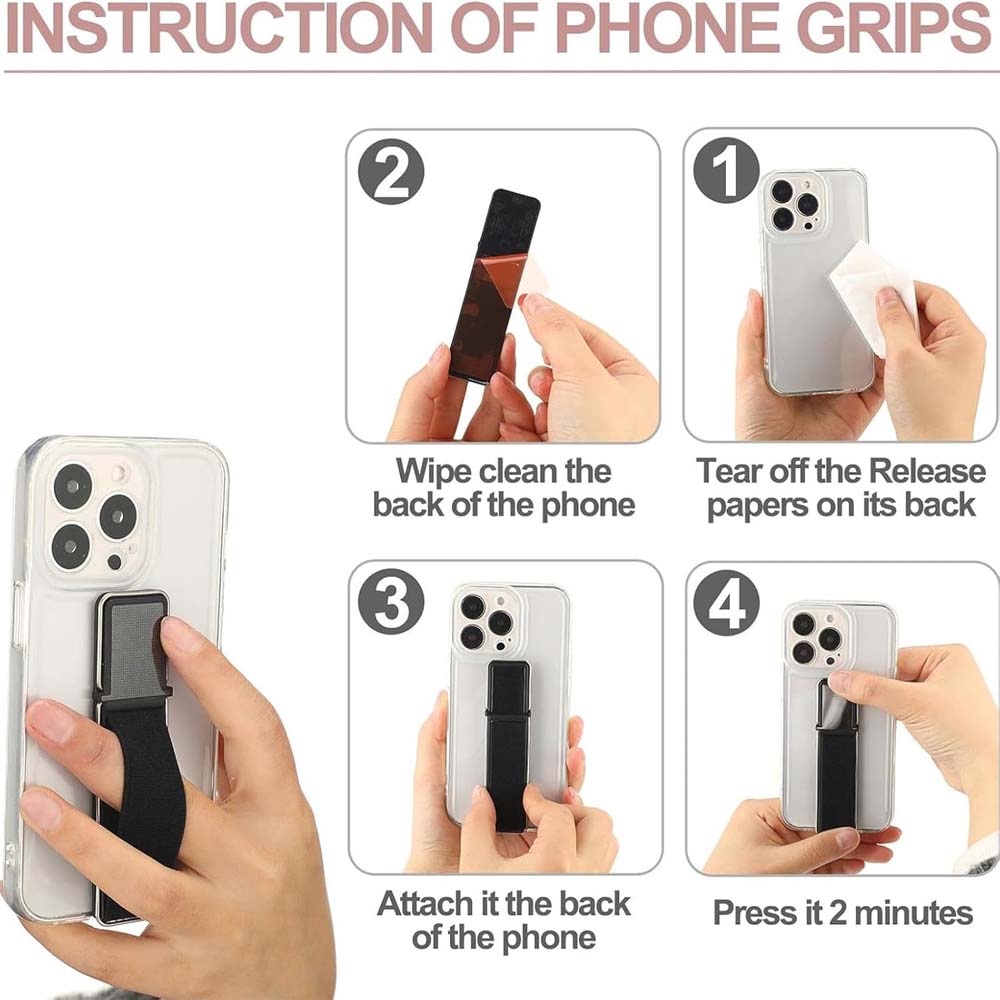 GD-G086 4-in-1 Magnetic Phone Grip - Elastic Holder, Stand & Strap for Smartphones & Tablets, Universal Compatibility (Multi-Colour) Image