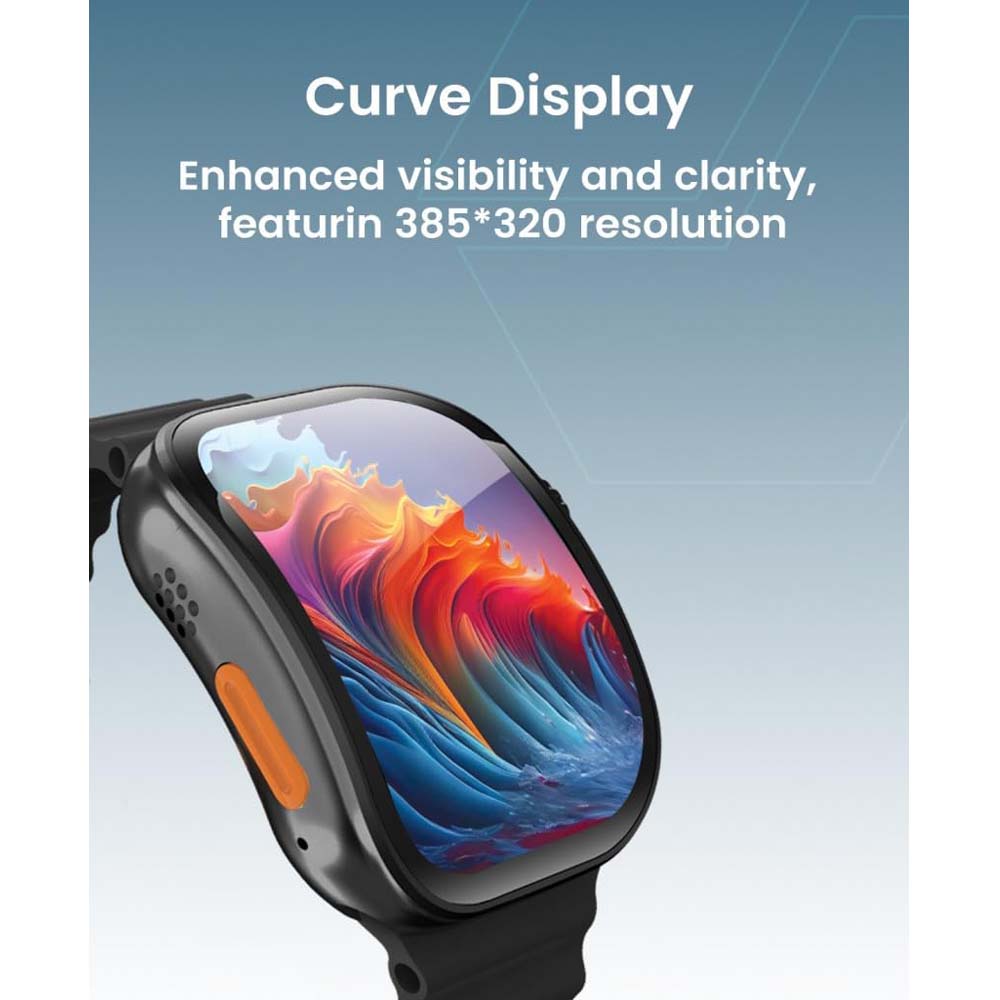 TC41 Curve Smartwatch - 2.01" AMOLED, AI Assistant, Bluetooth Calls, Wireless Charging, IP68, Fitness Tracker (Black) Image