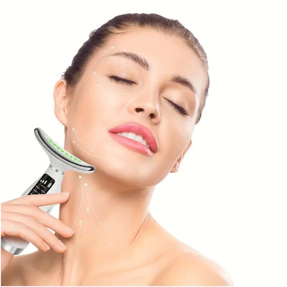 7-Colour LED Light Therapy Facial Massager - Anti-Aging, Skin Tightening & Slimming Wand for Face, Neck & Eyes Image
