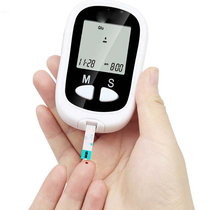 Blood Glucose Meter Large screen diabetes testing kit with tiny blood sample & coding. Essential diabetic supplies for monitoring. Image