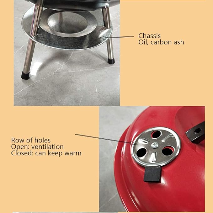 Large Charcoal Barbecue with Wheels and Stainless Steel Grill | Perfect for Family BBQ Parties Outdoors Image