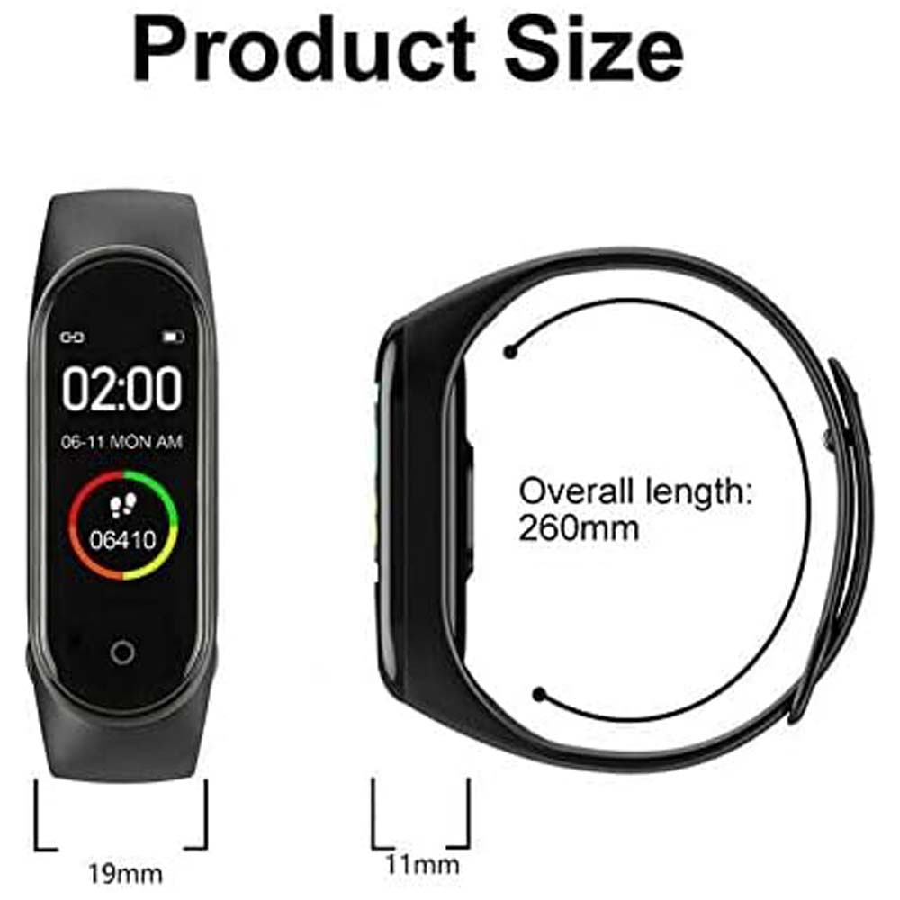 M4 Smartband - Fitness Tracker with Heart Rate Monitor, Activity Tracking for Men & Women, Waterproof Sports Wristband Image