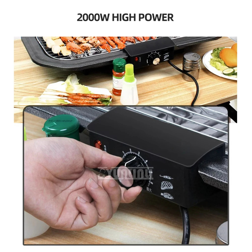 Electric Table Top Grill Griddle - 1800W Indoor/Outdoor Hotplate Cooker, Double Comfort for Kitchen, Camping, Parties & Festivals Image
