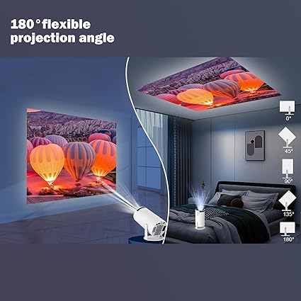 Wifi Projector | Portable Wifi Projector | Compact Wireless Projector | Full HD 1080p Supported Wireless Home Cinema Projector for Laptop, Smartphone, Tablet Image