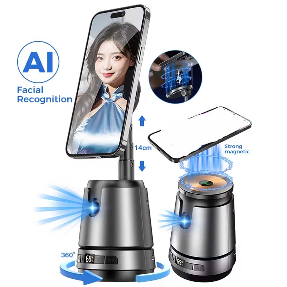 Q05 Smart Magnetic Charging Gimbal - 360° Rotation, AI Face Tracking, Phone Stabilizer with Magnetic Mount & Charging Image