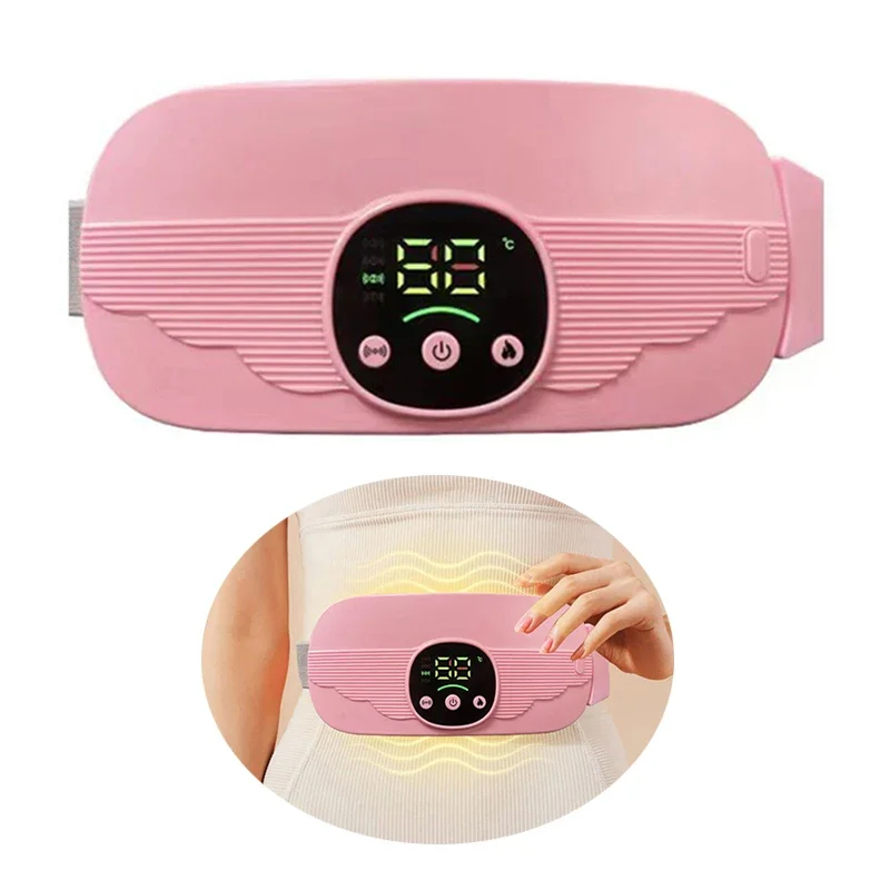 Smart Menstrual Heating Pad - 4-Gear Constant Temperature Abdominal Massager with Vibration, Warm Palace Belt for Women (Pink-Colour) Image