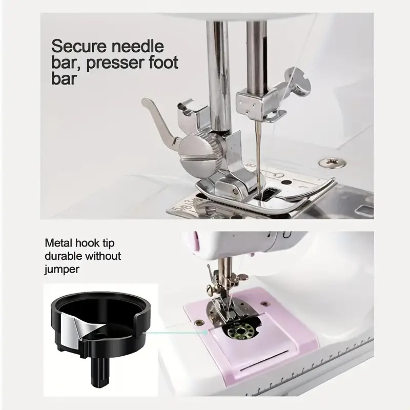European Standard Home Sewing Machine - 2-Speed, Front/Back Stitch, Thick Fabric Locking, Night Light & Guide Locking Eye Image