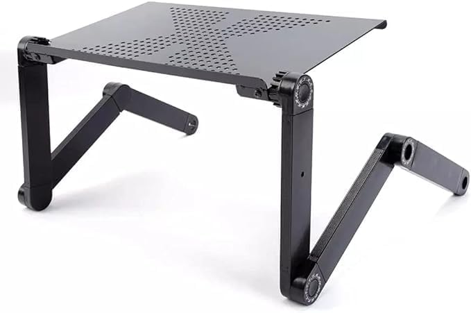 Adjustable Aluminum Laptop Desk | Ergonomic and Portable Folding Table Stand for Bedside or Couch Use | Perfect for Laptops and Tablets Image