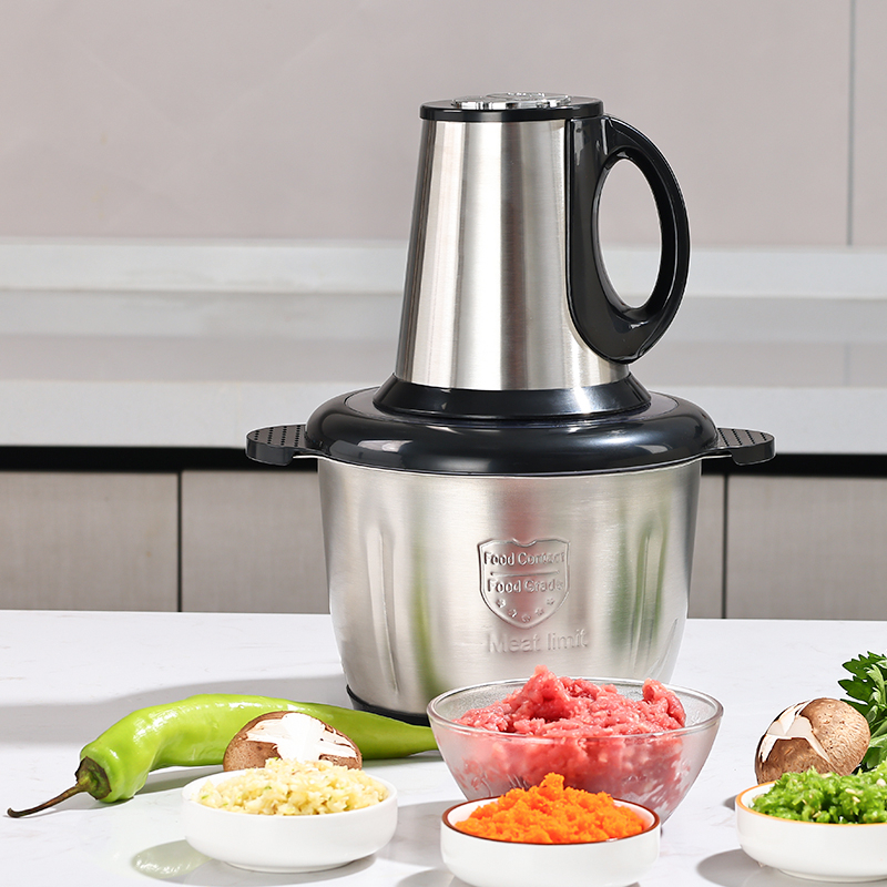 Stainless Steel Electric Blender & Meat Grinder - Portable Multifunction Food Processor for Kitchen, Safe & Low-Noise Image