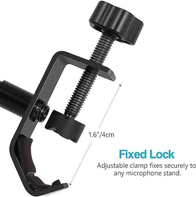 Professional Recording Microphone Stand | Black Suspension Scissor Arm for Dynamic and Condenser Mics | Stable and Adjustable Image