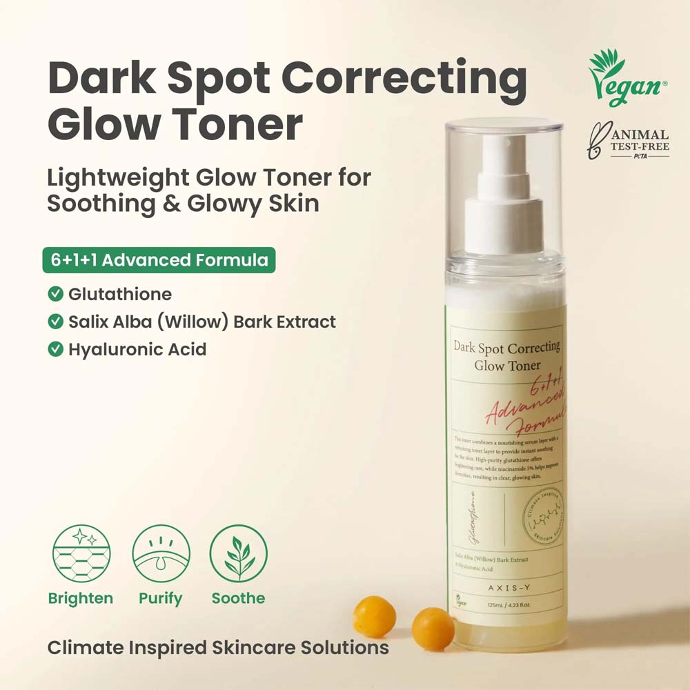 AXIS-Y Dark Spot Correcting Glow Toner - 5% Niacinamide, Glutathione & Hyaluronic Acid, Brightening Vegan Toner, 4.22oz Image