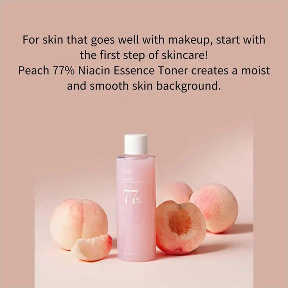 ANUA Peach 77% Niacin Essence Toner - 250ml Hydrating Brightening Toner for Dull & Uneven Skin Tone Image