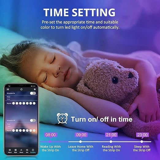 5m Bluetooth LED Strip with USB RGB TV Backlight | Smart App Controlled, Music Sync, and 24-Button Remote | Ideal for Home and TV Decoration Image