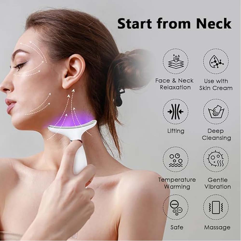 7-Colour LED Light Therapy Facial Massager - Anti-Aging, Skin Tightening & Slimming Wand for Face, Neck & Eyes Image
