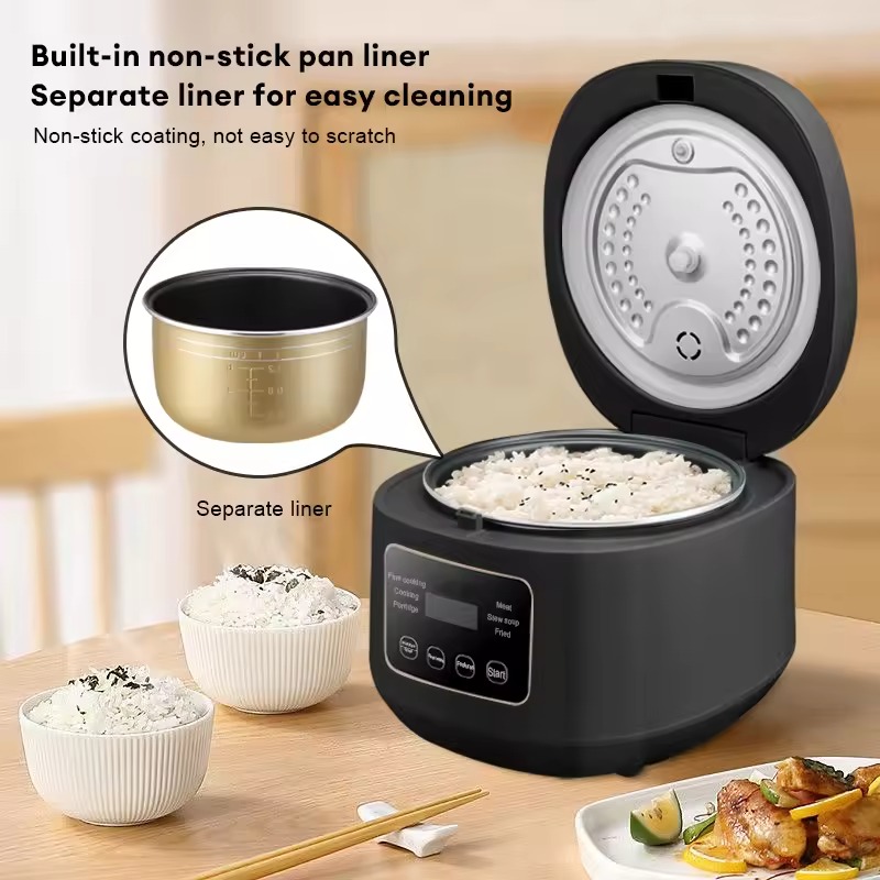 3L Smart Rice Cooker with Steamer - 24H Delay Start, Multi-Functional Cooker for 3-5 People, Includes Measuring Cup & Spoon (Multi Colour) Image