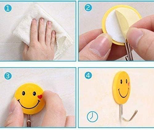 Wall Hanging Hook Set | 9-Piece Emoji Face Hooks with Strong Poster Adhesive Image