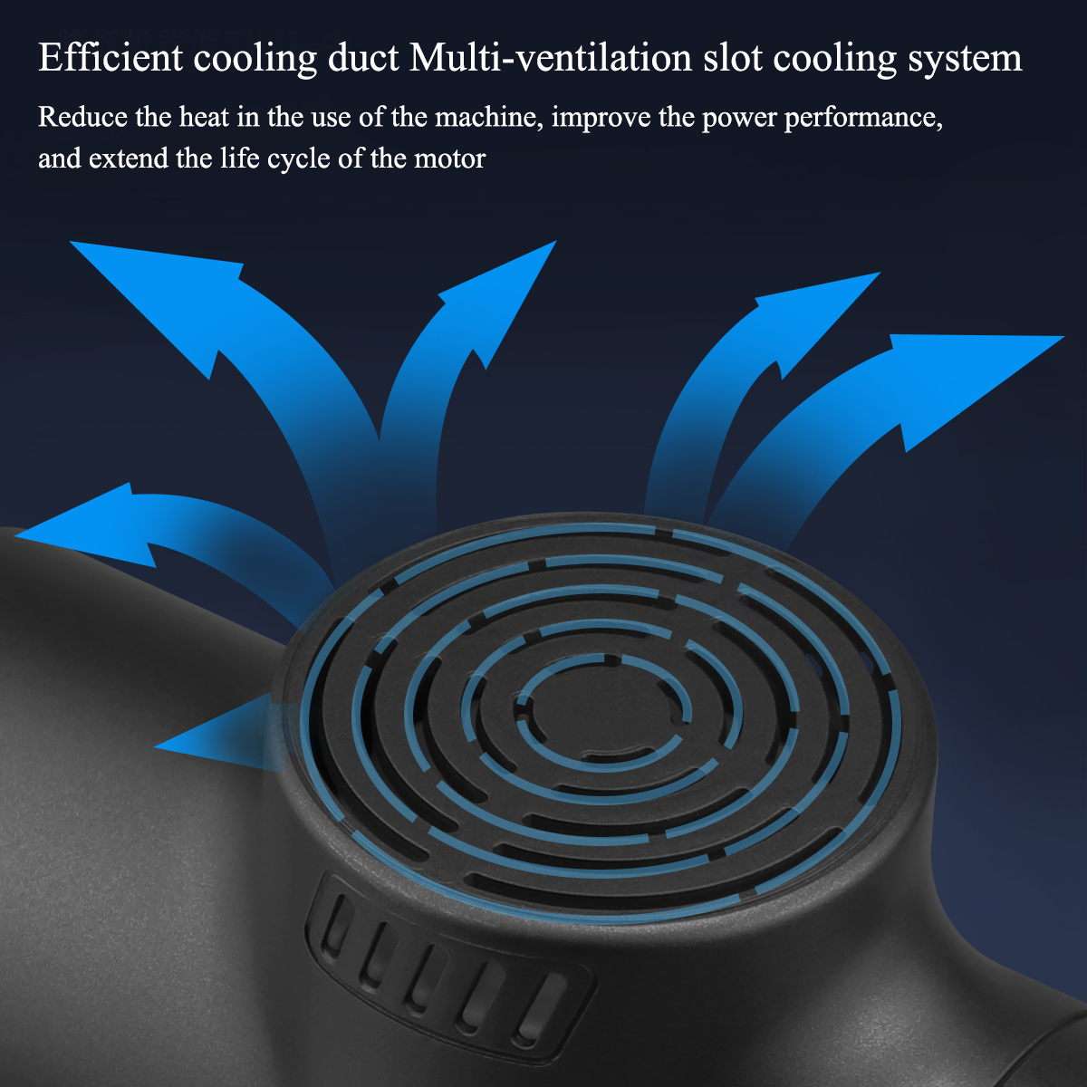 Professional Fascial Massage Gun. 6-speed deep tissue massager with 4 heads for muscle pain relief. Rechargeable & handheld (Multi-Colour) Image