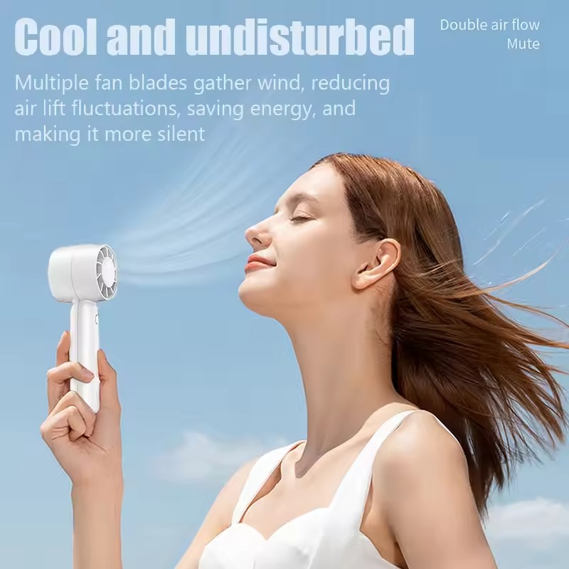 Portable Handheld Turbo Fan - High-Speed Rechargeable Personal Fan with Plastic Body for Travel, Outdoor, Home & Office Image