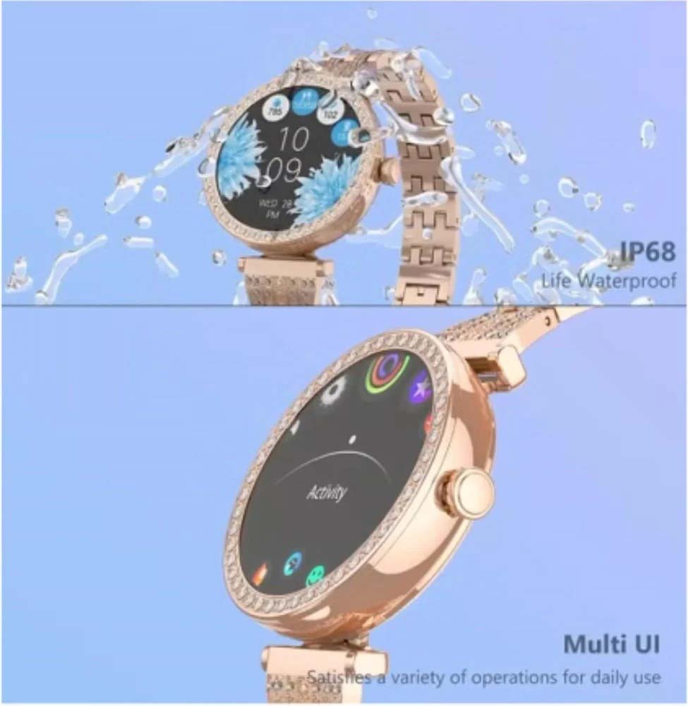 GT10 Diamond Smartwatch | 1.2" AMOLED Display | Heart Rate, Sleep, and Menstrual Tracking | Compatible with Android & iOS | Elegant, High-Performance Smartwatch for Women Image
