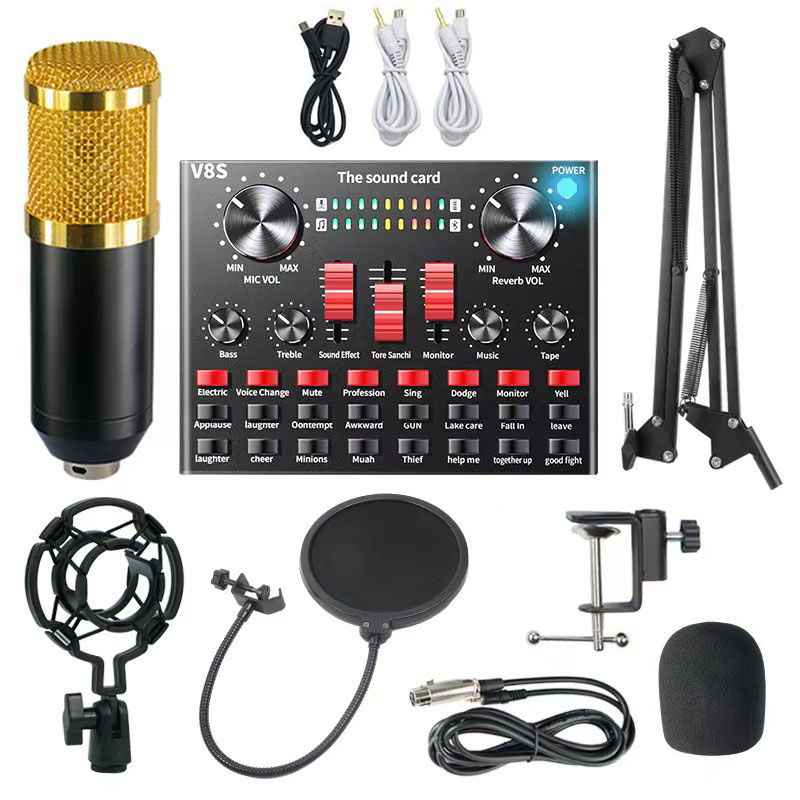 BM800 Condenser Microphone Kit - Professional Studio Recording & Live Stream Bundle with V8S Sound Card & Full Accessories Image