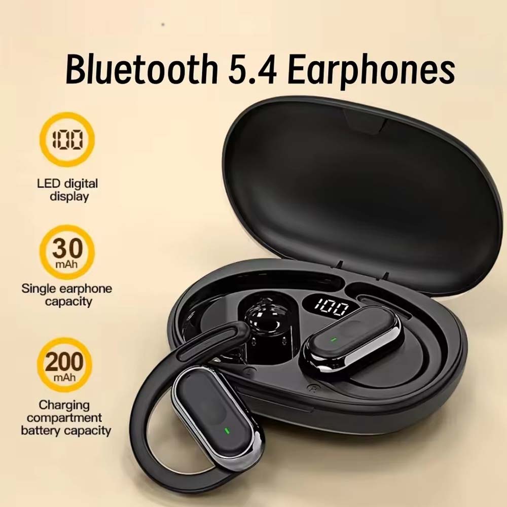 U-17H Wireless Sports Earbuds - Bluetooth 5.0, IPX5 Waterproof, Touch Control, Secure Fit for All Smartphones (Off-White) Image