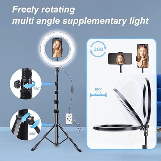 Beauty Live Light – Dimmable Selfie Ring Light with Extendable Tripod Stand for Live Streaming, Makeup, and YouTube Videos Image