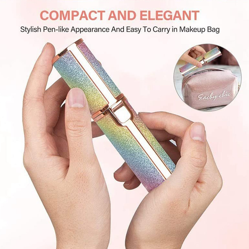 2-in-1 Eyebrow & Facial Hair Remover - USB Rechargeable with Multi-Colors, Cleaning Brush & Precision Trimming Image