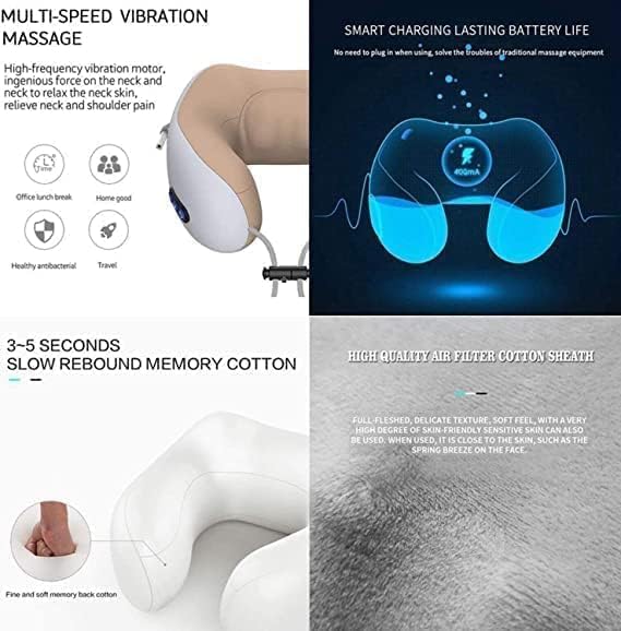 Neck U-Shaped Vibrating Travel Massage Pillow | Ultimate Comfort and Relaxation for Travel and Home Image