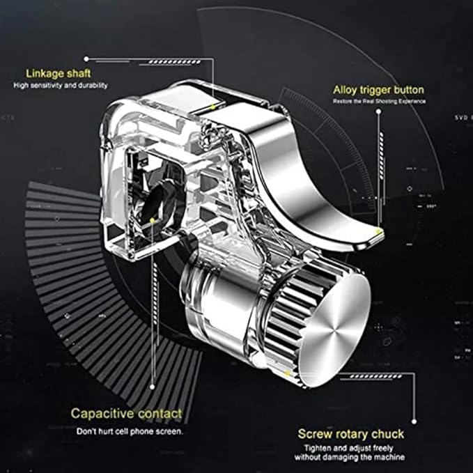 Metal Smartphone Mobile Gaming Trigger for PUBG – Gamepad Fire Button Aim Key L1 R1 Shooter Controller Image