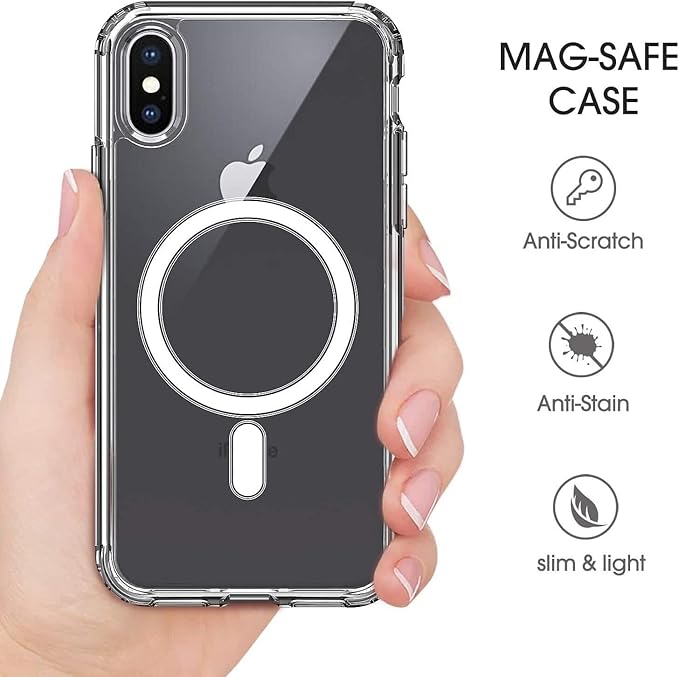MagSafe Compatible Magnetic Phone Case with Camera Control | Military-Grade Shock Protection for iPhone X, Xs, Xs Max, Xr – Includes Free Screen Protector Image