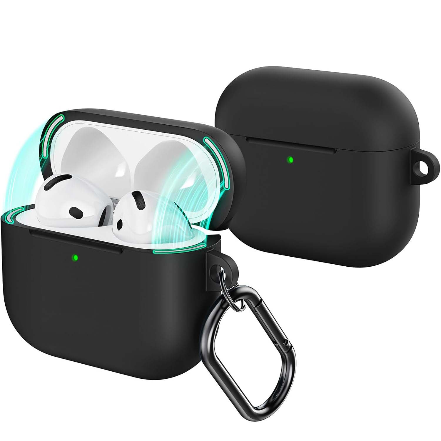 AirPods 4 Case (2024). USB-C compatible cover with magnetic lid lock & full drop protection. Soft multi-color cases. Image