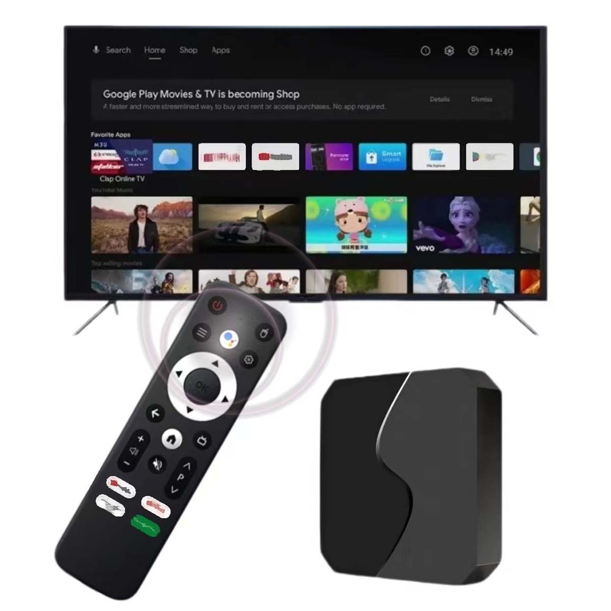 V96 Mini Android 12 TV Box 8+128GB - 8K/4K HDR, BT5.0, Voice Remote - Ultimate Streaming Media Player with App Support Image