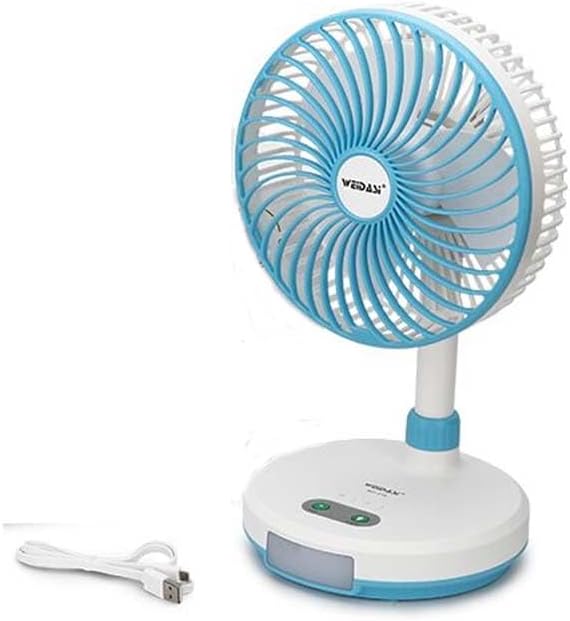 USB Charging Rechargeable Table Fan with Lighting Lamp | Portable & Convenient | Made in China Image