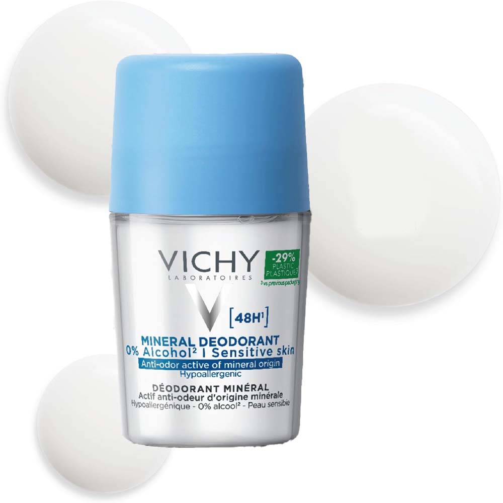 Vichy Mineral Deodorant - 48-Hour Anti-Odor Protection, Aluminum Salt-Free, Gentle for Sensitive Skin, 50ml Image