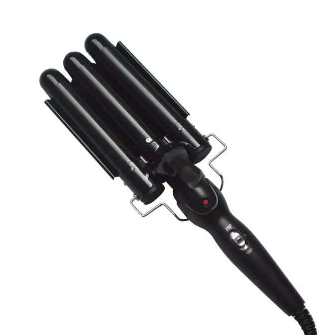 3-Barrel Ceramic Hair Curler Wand – Waver Curling Iron with LCD Display and 14 Adjustable Temperatures (80-210°C) Image