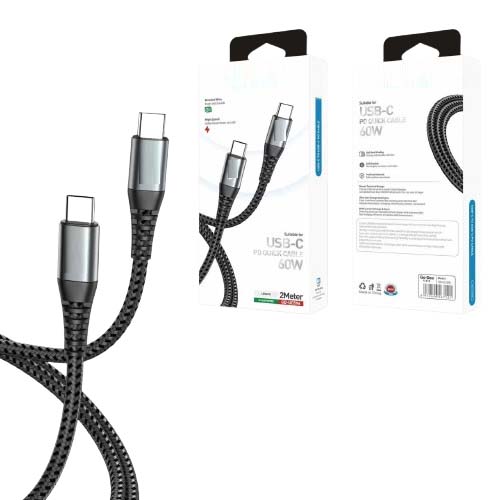 6ft USB C to USB Type C Cable, 60W PD Quick Charger Cable - 2 Meter Fast Charging and Data Sync Cable compitable for All USB-C Devices Image