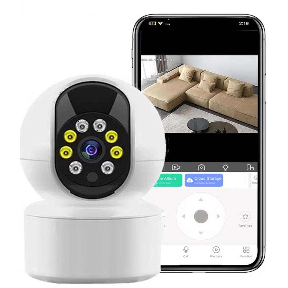 DX-2258 3.0MP Surveillance Camera. Colored night vision, 340° viewing angle & 128GB storage support for clear monitoring. Image