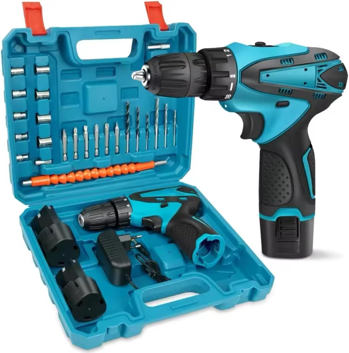 Cordless Drill Driver Set | Brushless Motor Electric Screwdriver | 2 Batteries & Box | Lithium Screwdriver Repair Tool Kit for DIY, Home, & Professional Use Image